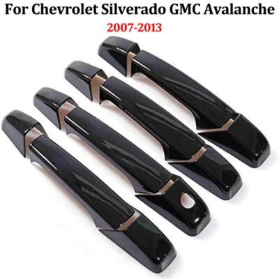Cubiertas de manija de puerta negro brillante para Chevrolet Silverado Avalanche 2007-2013 Foto 1 de 4