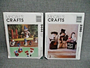 McCalls 2380 and 9444 Standing Snowman Centerpiece Garland Stocking Pattern lot - Picture 1 of 9