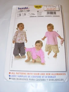 INFANT TODDLER UNCUT BURDA 9645 Sewing Pattern PANTS SHORTS SHIRT TOP SIZE 6M-3 - Picture 1 of 3