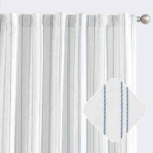 Cortinas a rayas azules y blancas Jinchan 84 pulgadas de largo para sala de estar dormitorio... - Imagen 1 de 8