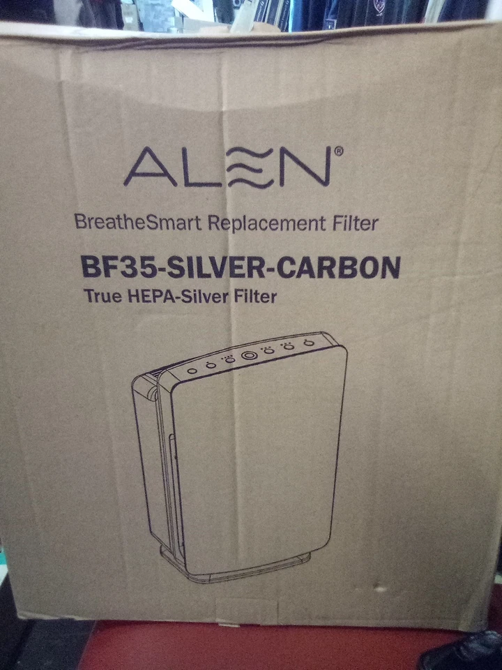 Filtro HEPA de repuesto de carbono plateado Alen BF35 Breathesmart nuevo en caja Foto 1 de 1