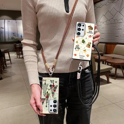 For Samsung S25 S24 Ultra S23 S22 A16 A56 A55 Christmas TPU Lanyard Case Cover - Image 1 of 4