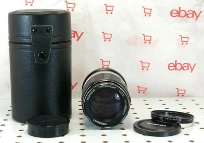 Teleobjetivo Prime Konica Hexanon AR 135 mm f/3,5 MF como nuevo con tapas y estuche Foto 1 de 4