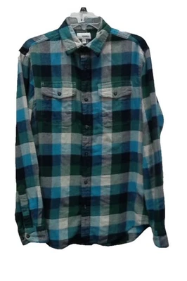 Sonoma Mens Blue Striped Long Sleeve Plaid Button Up Small 1103-103 - Image 1 of 3