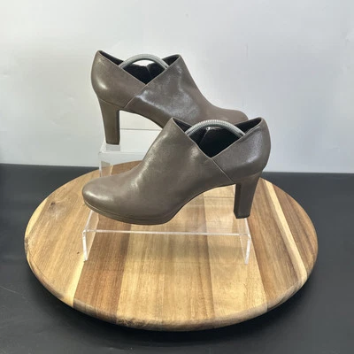 Geox Respira женщин коричневый кожаный суд насосы туфли Великобритании размер 8 ЕС 41 конус каблук молнии - Изображение 1 из 4