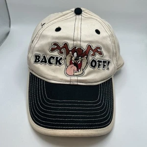 Vintage 90s Looney Tunes Taz Snapback Baseball Hat Embroidered RARE “BACK OFF” - Picture 1 of 7