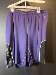NIKE DRI FIT ATHLETIC BALTIMORE RAVENS NFL AUTHENTIC TEAM SHORTS SIZE XL PURPLE - Picture 1 of 9