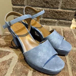 Naturalizer Womens Lilly Ankle Strap Open Toe Heels Shoes Size 9 Denim blue - Picture 1 of 17
