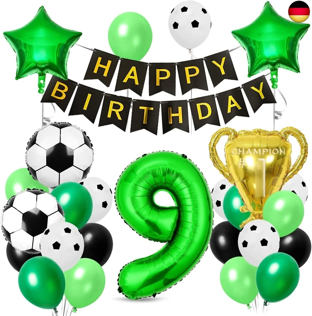 Fußball-Folienballons 18 Zoll – 20 Stück, Für WM-Party, Helium-tauglich, Mehrfach Verwendbar