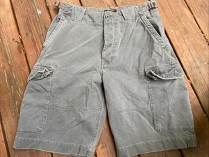 VTG Abercrombie Fitch Cargo Shorts Size 31 Gray Button Fly Adjustable Waist - Picture 1 of 5