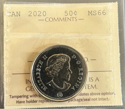Canada - 50 cents - 2020 - ICCS Certified - MS-66  - Image 1 of 3