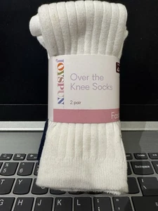 Women’s Joyspun Over the Knee Socks, 2-Pack, Shoe Size 4-10 - Picture 1 of 2