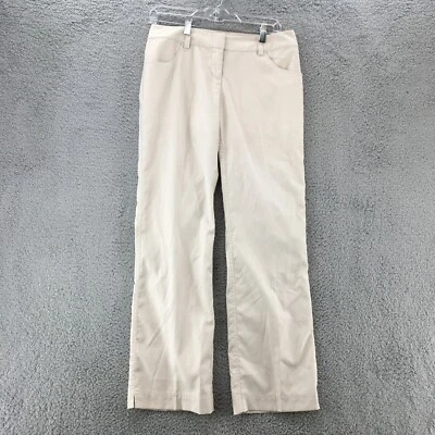 Pantalón Adidas Clima Lite Mujer 4 Beige Lona Cintura Media Cremallera Mosca Foto 1 de 4