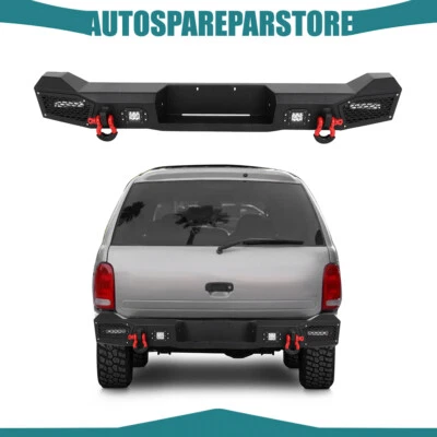 Texured Steel Rear Bumper For 1998-2003 Dodge Durango w/ LED Lights & D-Rings - Image 1 of 4