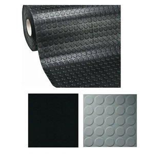 TAPPETO IN GOMMA NERO/GRIGIO IN PVC COPERTURA PAVIMENTO H 1 MT - Foto 1 di 6