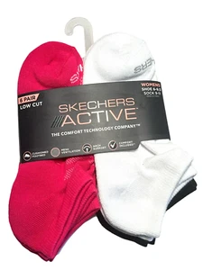 Skechers Active Low Cut Socks Womens 6-9.5 Cushoned Arch Support 6 Pair Comfort - Picture 1 of 12