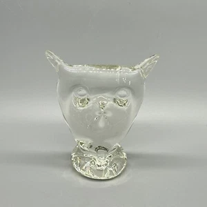 Vintage Art Glass Minimalist MCM Owl Bird Paperweight Sculpture 4.25”x5” - Picture 1 of 7