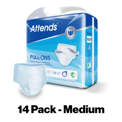 Attends 10M Pull up Pants Size Medium Adult Nappies Incontinence - Pack of 14 - Image 1 of 4