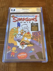 Simpsons Comics 1 CGC 9.8 White SS & Bart Sketch by Bill Morrison #001 +FF#1 mag - Picture 1 of 5