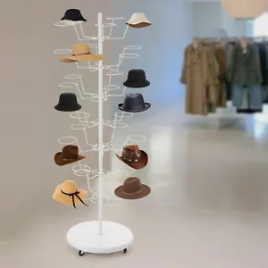 Cappelliera standalone free standing in metallo con 4 ruote universali 35 posizioni cappello - Foto 1 di 14