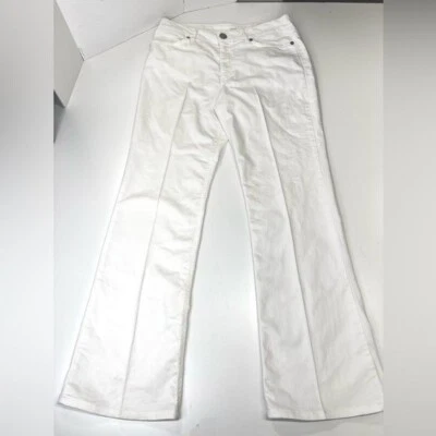 Jeans Escada Sport branco perna alargada algodão tamanho 42 EUA grande - Imagem 1 de 4