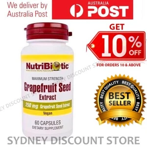 NutriBiotic Grapefruit Seed Extract 250 mg 60 Capsules NEW - Picture 1 of 3