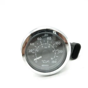 Indicador de presión de aceite VDO 0-150 PSI negro cubierta de cromo 79-879916K21 Pressure Mercury - Imagen 1 de 3