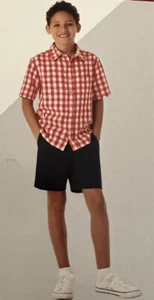 Member's Mark Boy's 2 Piece Button Short Sleeve Shirt Drawstring Short Set 4/5 - Picture 1 of 2