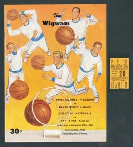02/20/1960 WILT CHAMBERLAIN-41 ROOKIE TICKET PROGRAM LAKERS KNICKS WARRIORS NATS - Picture 1 of 2