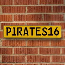 PIRATES16 MLB Pittsburgh Pirates Yellow Stamped Street Sign Mancave Wall Art
