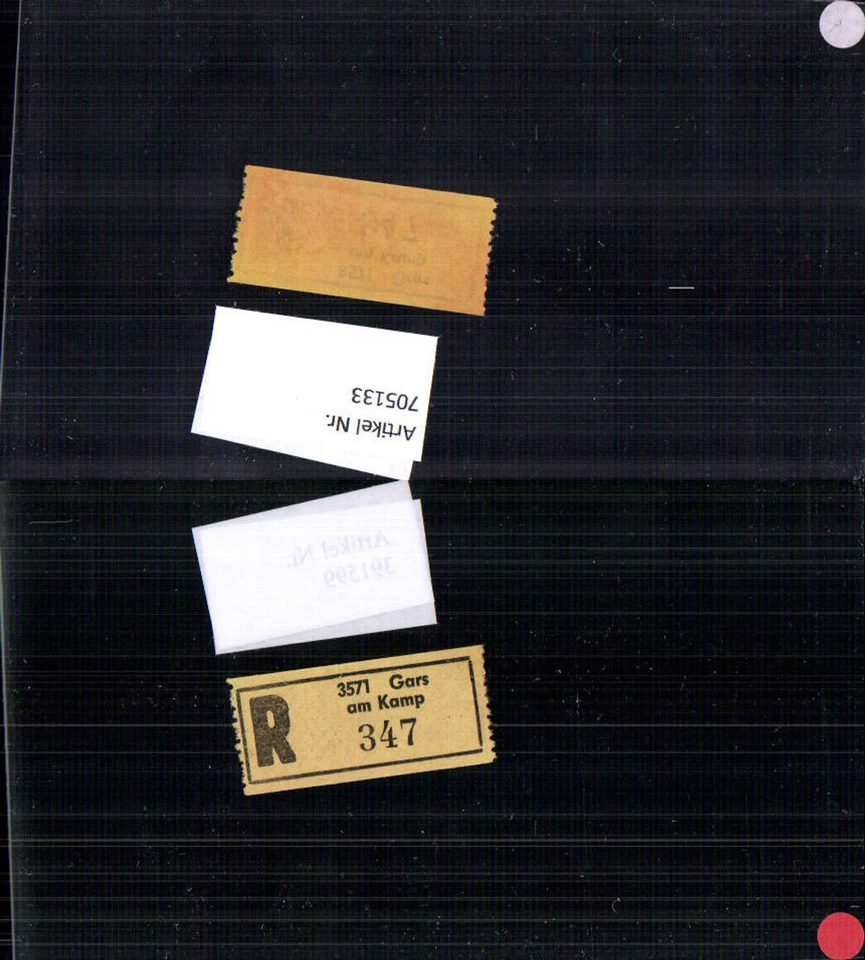 705133 Einschreibezettel Rekozettel R-Zettel Gars am Kamp - Bild 1 von 1