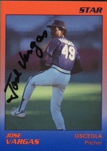 1989 Star Osceola Astros JOSE VARGAS Signed Card autograph AUTO