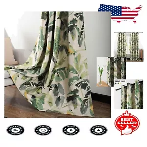 Classy 79" Tropical Room Darkening Curtains - 2 Panel Set with Birds & Plants - Picture 1 of 10