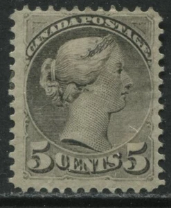1888 Canada QV 5 cents gray Small Queen mint o.g. hinged twice - Picture 1 of 1