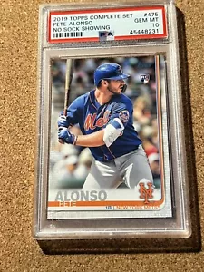 2019 Topps Rookie #475 Pete Alonso PSA 10 GEM MINT Grade No Sock Showing - Picture 1 of 4