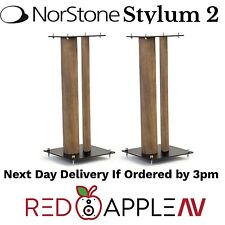 Pair Of Norstone STYLUM 2 Black Oak 60cm Height Universal Steel Speaker Stands