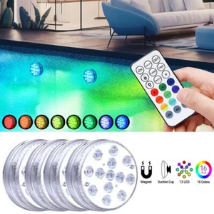 Underwater Swimming Pool Lights 13 LED Submersible Pool Fount Lights with Remote - Picture 1 of 15