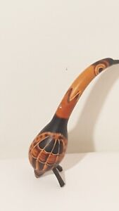 Hand Painted Gourd Bird   Primitive Folk Art Carved