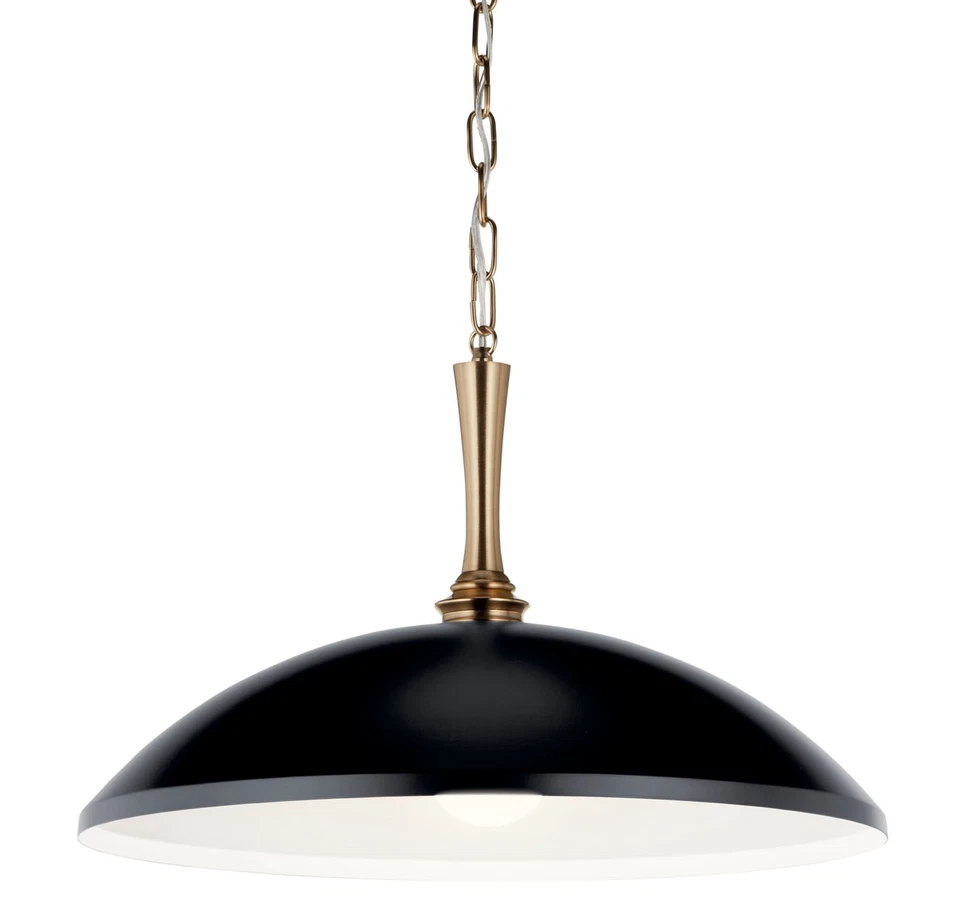 Kichler Lighting 52638BK Delarosa 1 Light Black Pendant Ceiling Light