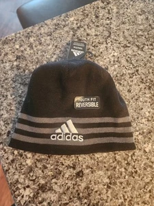 BRAND NEW ADIDAS YOUTH FIT REVERSIBLE WINTER CAP HAT - SIZE YOUTH. - Picture 1 of 3