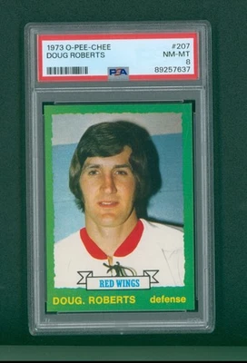 1973 O-Pee-Chee Hockey Card - #207 Doug Roberts, PSA 8 NM/MT - Image 1 of 2