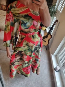 Forever Unique Stunning satin floral long special occasion dress size uk 14 XL - Picture 1 of 14