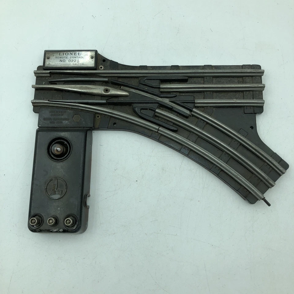 Vintage Lionel calibre O Nº Intersección derecha de riel de vía de tren interruptor 022 Foto 1 de 4