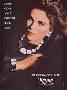 1986 Trifari Maria Johnson Schmuck 1-seitige Zeitschrift Anzeige - Bild 1 von 1