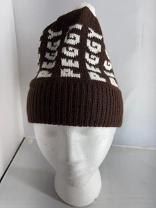 Cappello vintage in maglia Peggy con cappello PomPom donna taglia unica marrone bianco - Foto 1 di 5