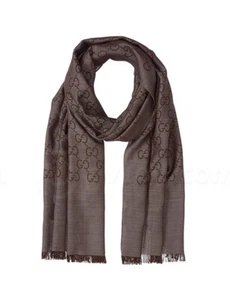 GUCCI Wool/Silk Monogram GG Printed Scarf 165904 3G646 Color 1264 NWT - Picture 1 of 8