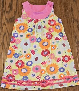Girls Size 100 (4) Hanna Andersson A-Line Dress Floral EUC! - Picture 1 of 6