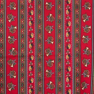 Vintage red geese Christmas quilting cotton Wamsutta Hallmark 66" x 44" - Imagen 1 de 4
