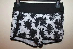 Justice Active Black and White Tropical Palm Athletic Shorts Girl's Size 10 - Picture 1 of 2