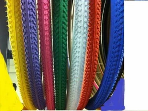 PAIR(2pcs) BICYCLE TIRES 700 X 32C ROAD FIXIE BIKE black brown cream pink yellow - Picture 1 of 6